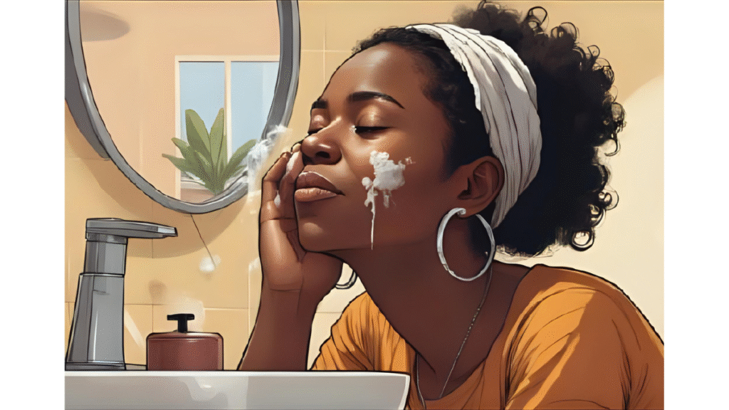 The Face Wash That Changes Everything woman putting cream on her face