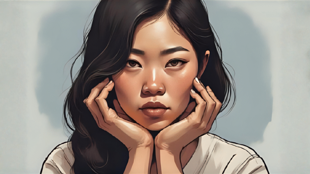 Why Worry Shows Up on Your Face ? woman looking forword