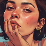 woman has acne in her face