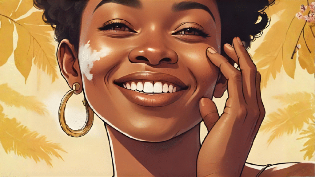 woman happy about her skin 