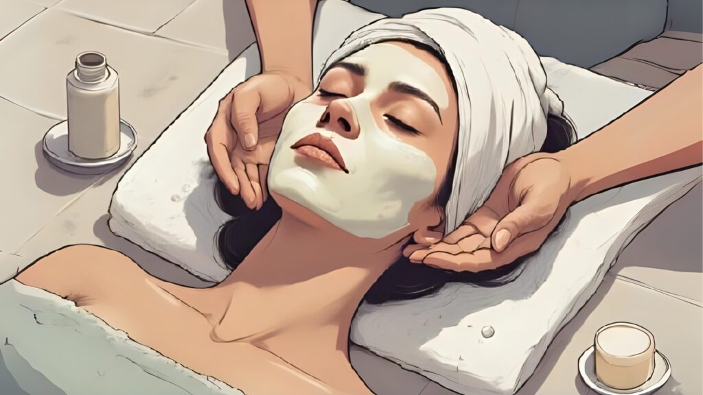 Best Skincare Tips for Sensitive Skin woman in skin care clinic make cleaning her face