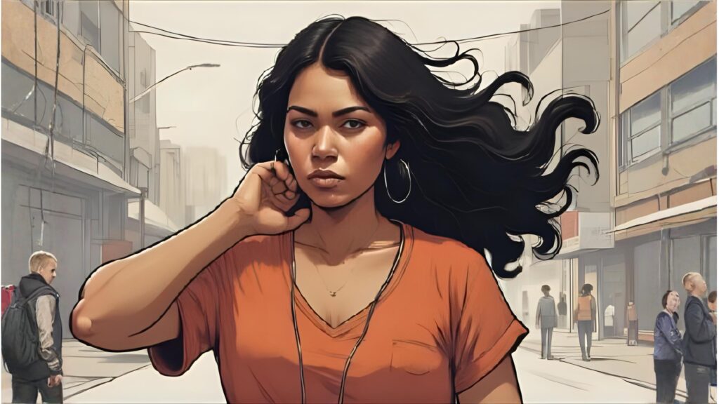 strong woman has confidant feeling 