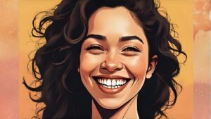 smile woman has a beatiful skin