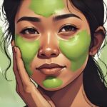 cute cartoon anime manga illustrated girl using aloe vera gel