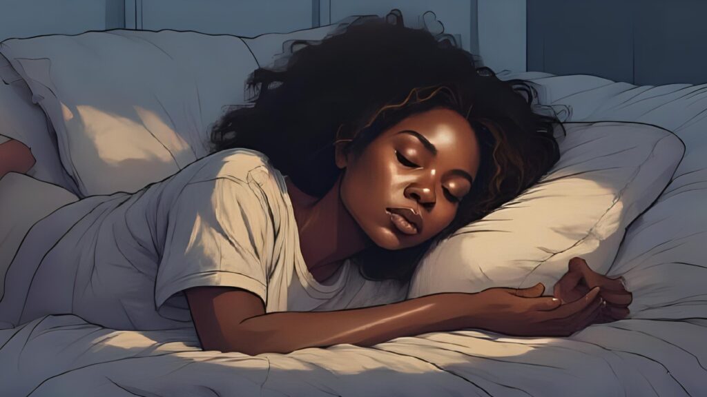 woman has brown skin sleeping 